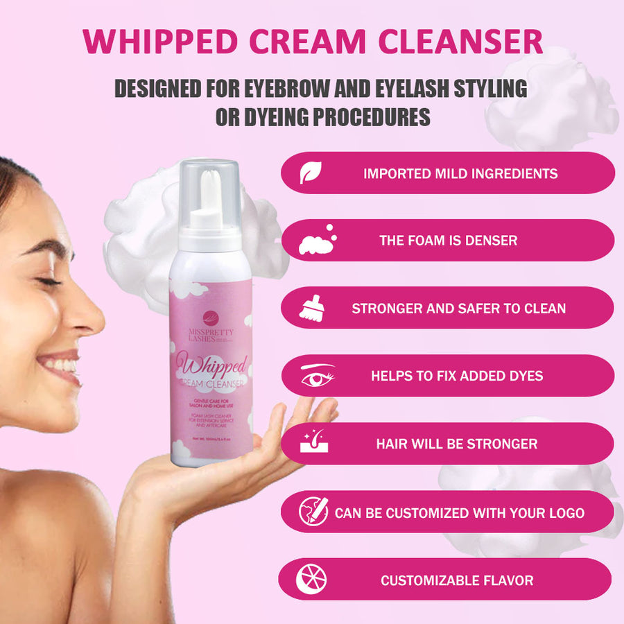 Unflavored whipped lash shampoo with a white cap - MUA Lashes Collections
