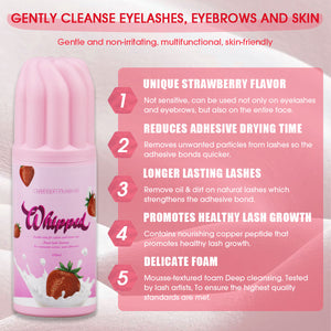 Strawberry-flavored whipped lash shampoo - MUA Lashes Collections