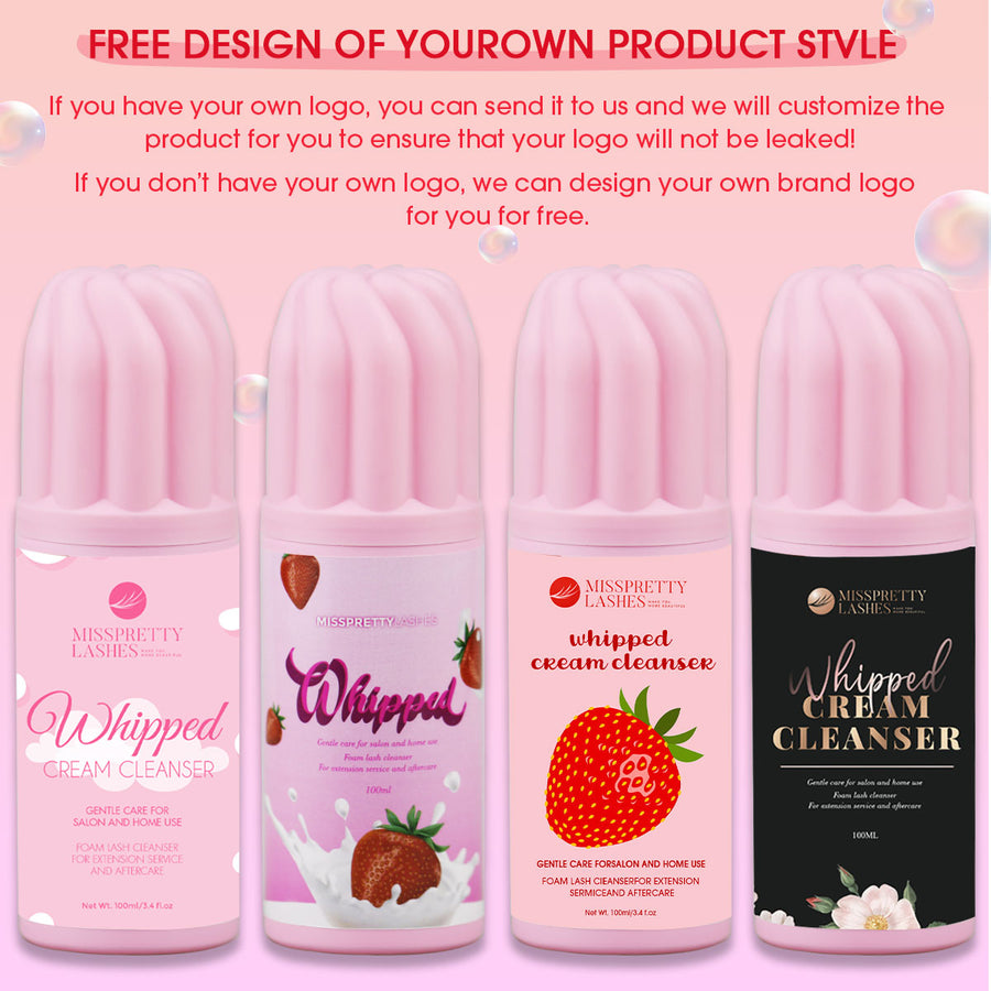 Strawberry-flavored whipped lash shampoo - MUA Lashes Collections