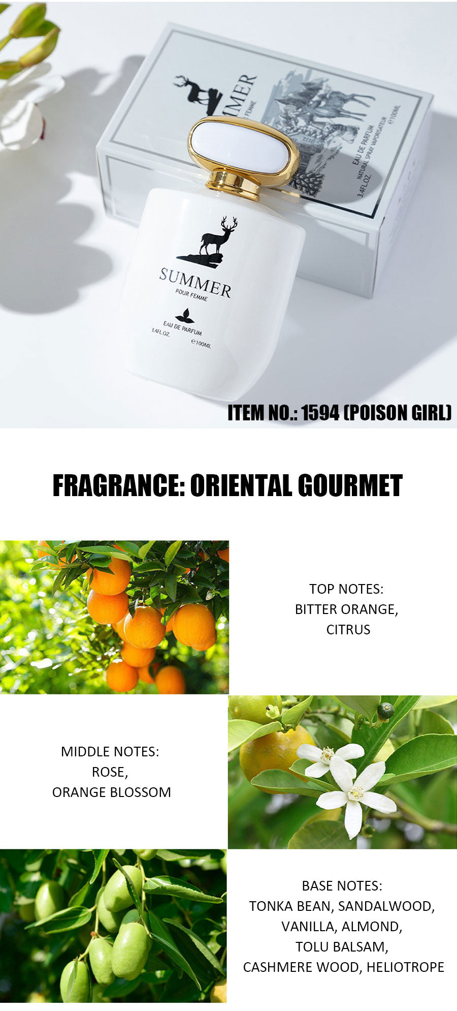 Women perfume fresh scent Black bottle 100ml