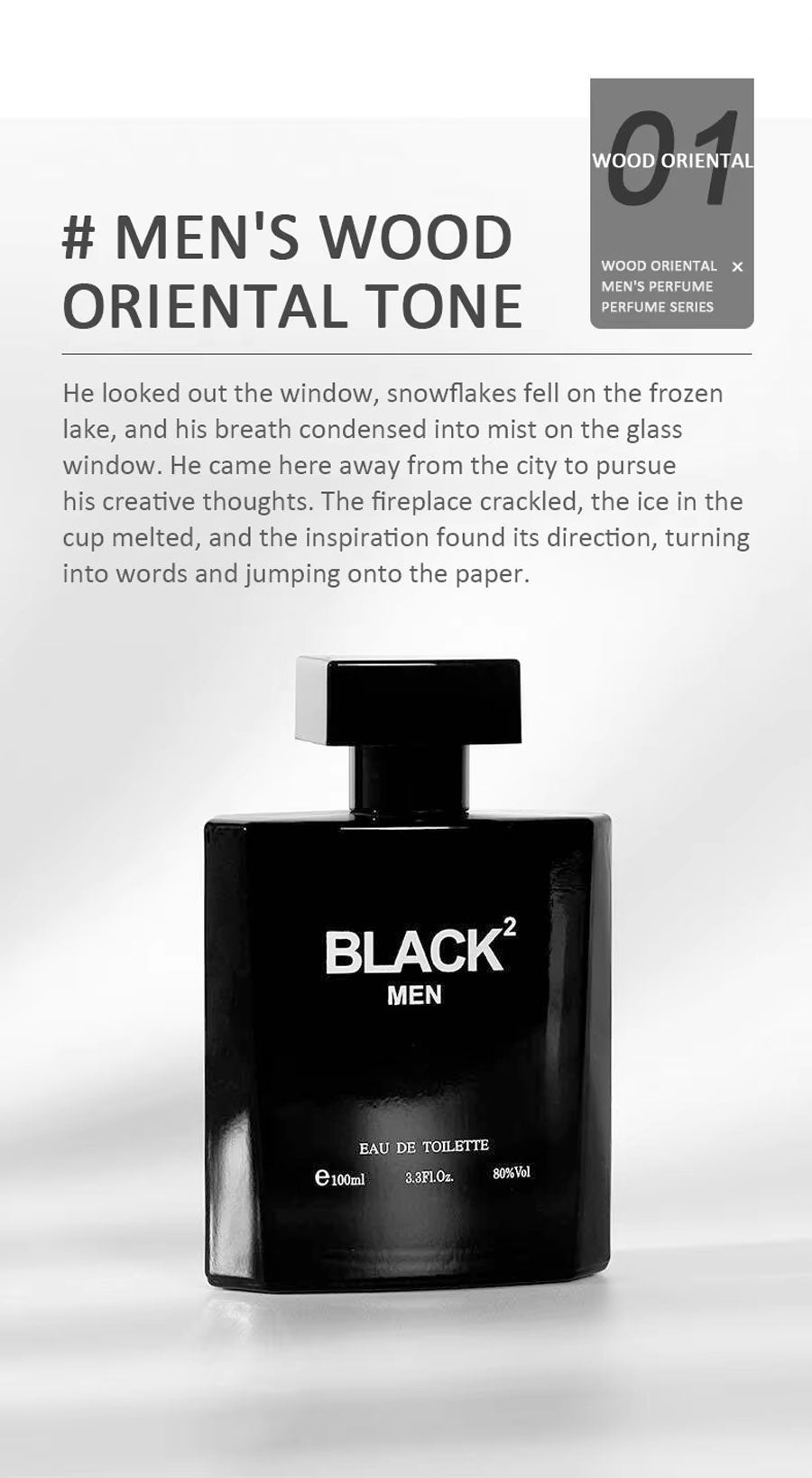 Men perfume with woody scent black bottle - MUA Lashes Collections