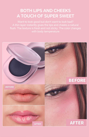 Color-changing solid blush