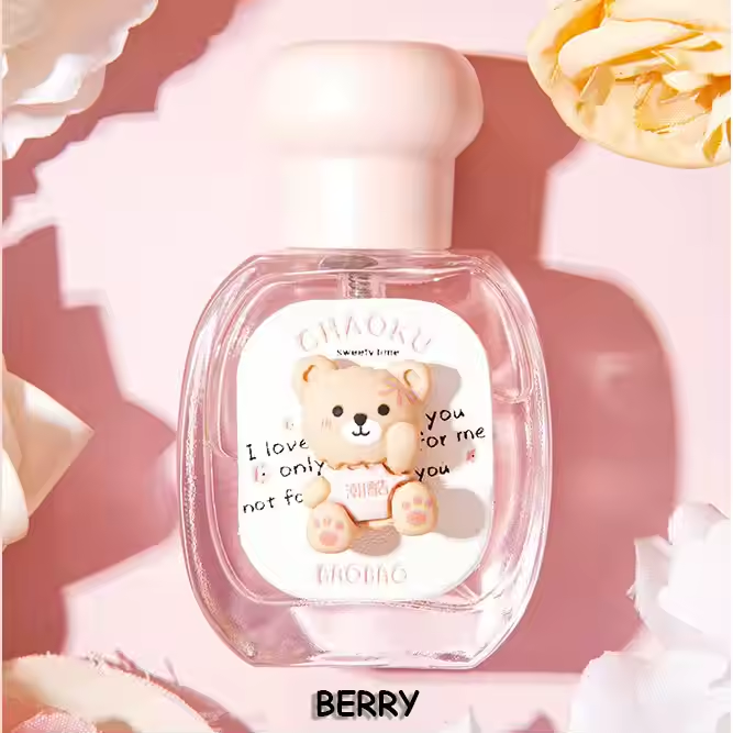 Bear women perfume fresh scent berry flavor pink bottle