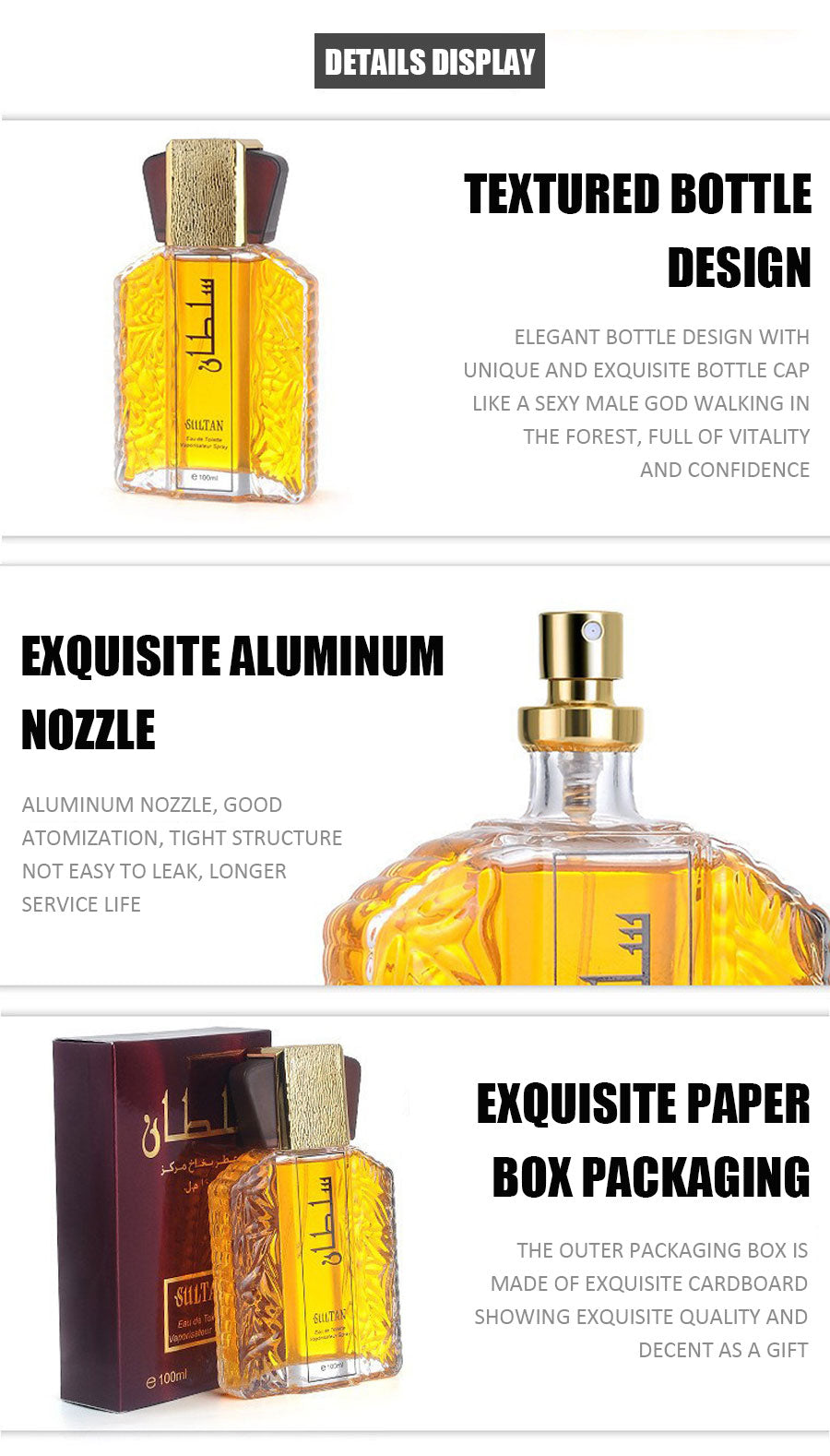 Men perfume gold bottle for sale 100ml - MUA Lashes Collections