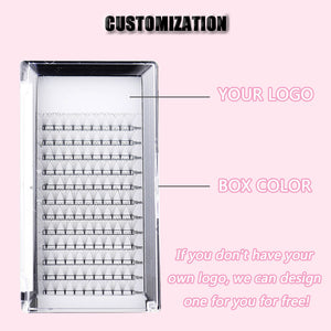 Short black pre-made eyelash extensions 12rows