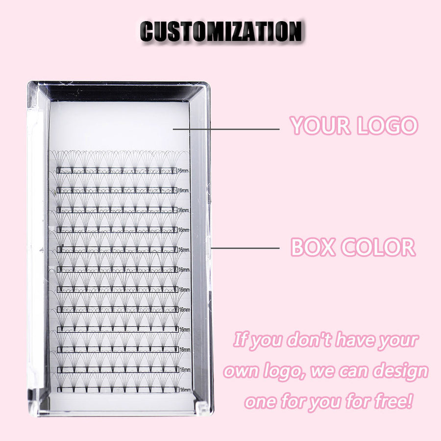 Short black pre-made eyelash extensions 12rows
