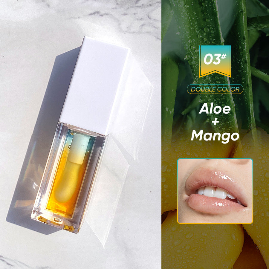 Two-color fruity temperature-changing lip oil