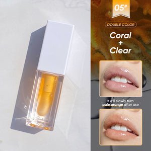 Two-color fruity temperature-changing lip oil