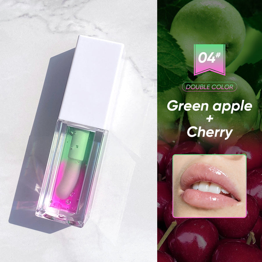 Two-color fruity temperature-changing lip oil