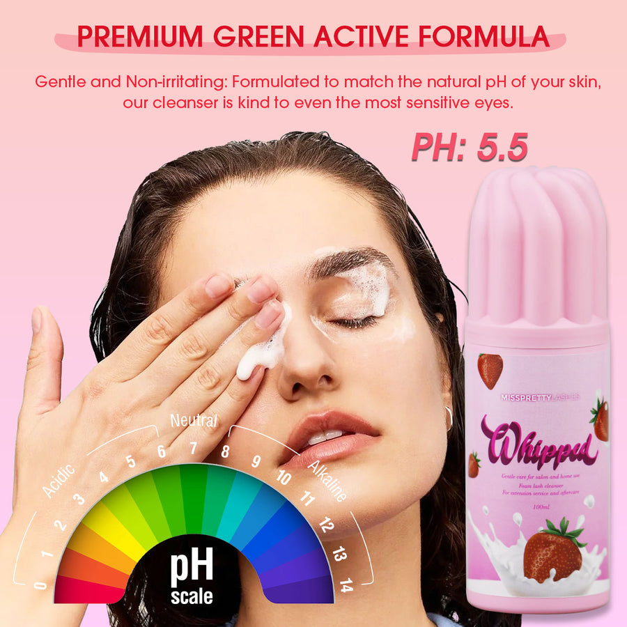 Strawberry-flavored whipped lash shampoo - MUA Lashes Collections