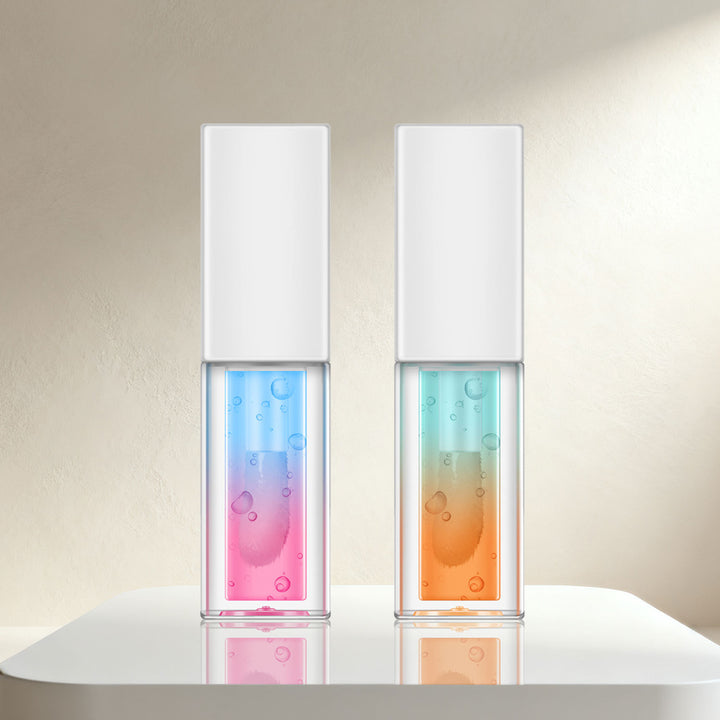 Two-color fruity temperature-changing lip oil