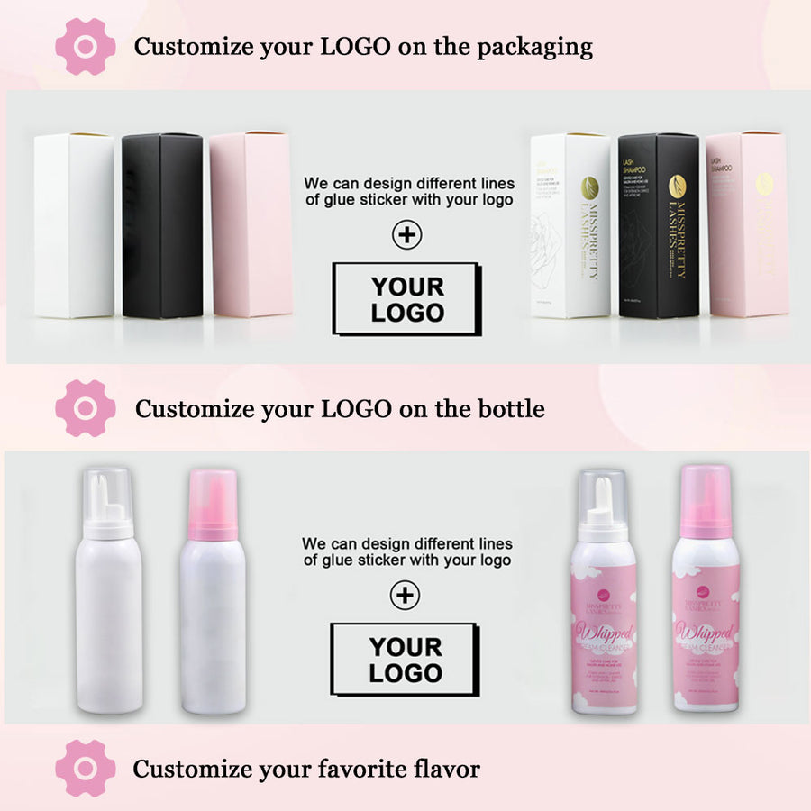 Unflavored whipped lash shampoo with a white cap - MUA Lashes Collections